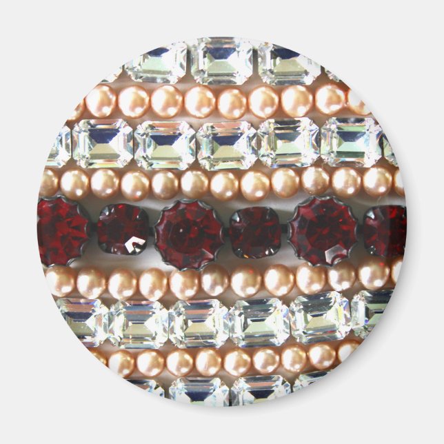 Aimant Strass et perles - bijoux vintage (Devant)