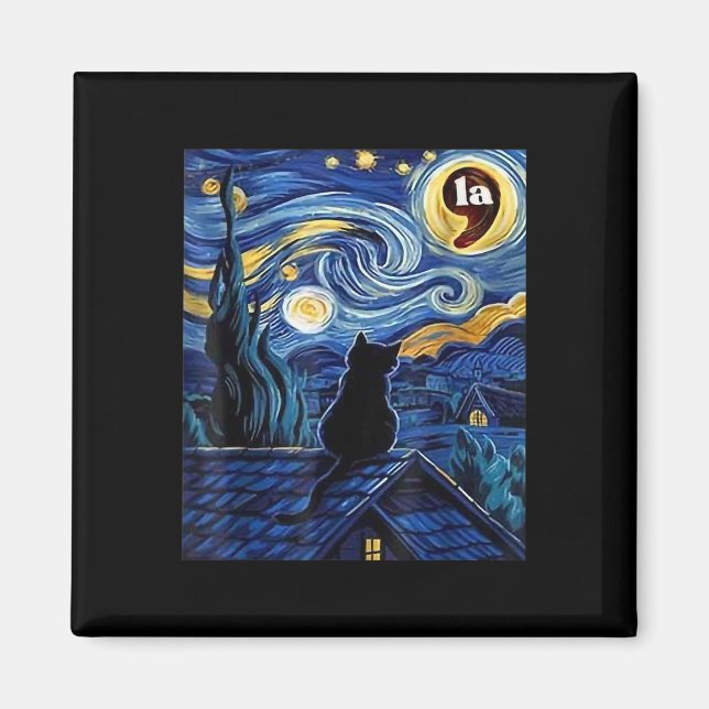 Aimant Stress Night Black Cat Comma La Kamala Harris (Devant)