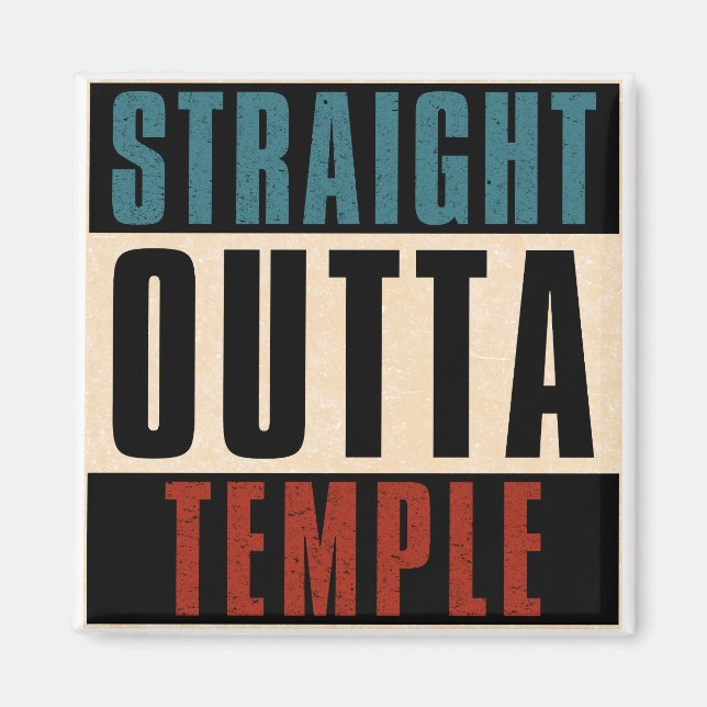Aimant Stright Outta Temple Texas TX (Devant)