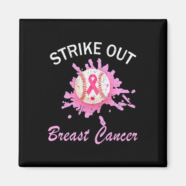 Aimant Striout Breast Cancer Sensibilisation Baseball Ros (Devant)