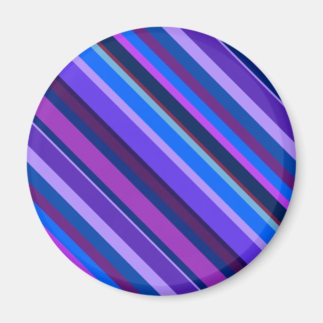 Aimant stripes en bleu et purple (Devant)