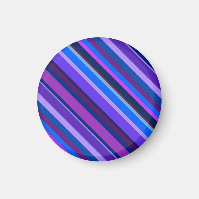 Aimant stripes en bleu et purple (Devant)