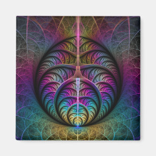 Aimant Structures vives Art fractal abstrait coloré