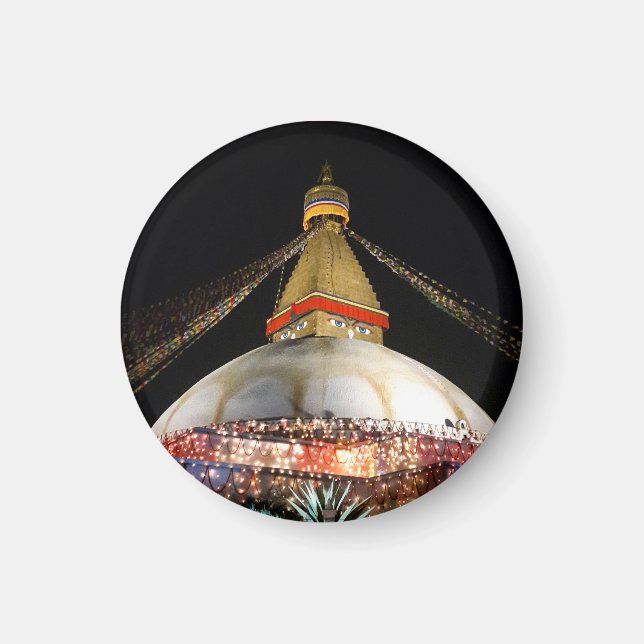 Aimant Stupa Boudhanath, Katmandou la nuit - Népal (Devant)