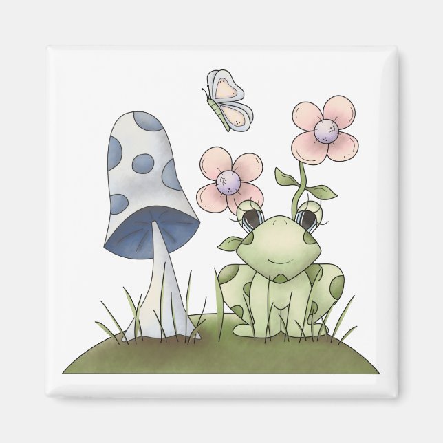 Aimant Stups de printemps ・ Grenouille et champignon (Devant)