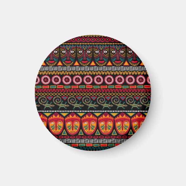Aimant Style Africain : Plaisir Motif décoratif. (Devant)