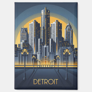 Aimant Style Art Déco de Detroit Michigan