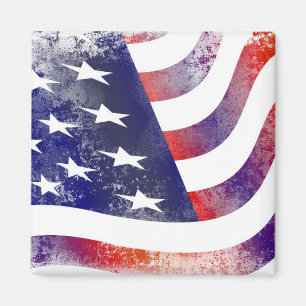 Aimant Style de Grunge Patriotique Faded American Drapeau