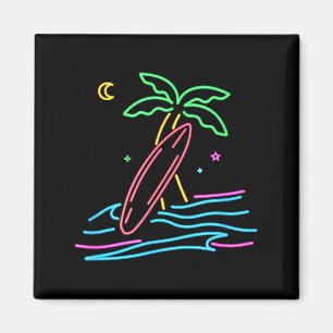 Aimant style de surf vintage des années 80 Miami surfeur