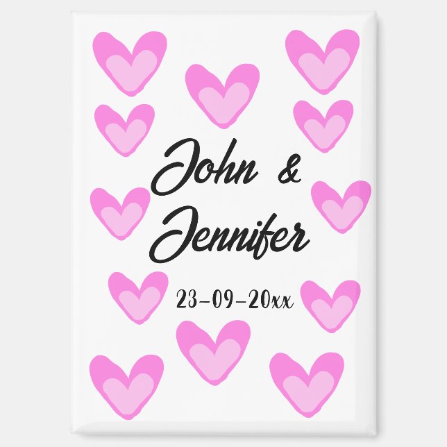 Aimant style de texte simple et blanc mariage (Recto)