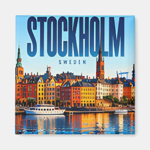 Aimant ⚓ Style de ville moderne de Stockholm au bord de l