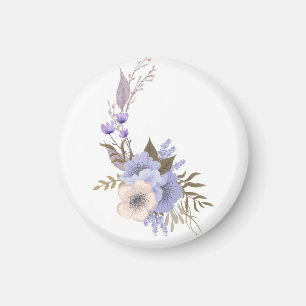 Aimant Style floral de boutique violet 