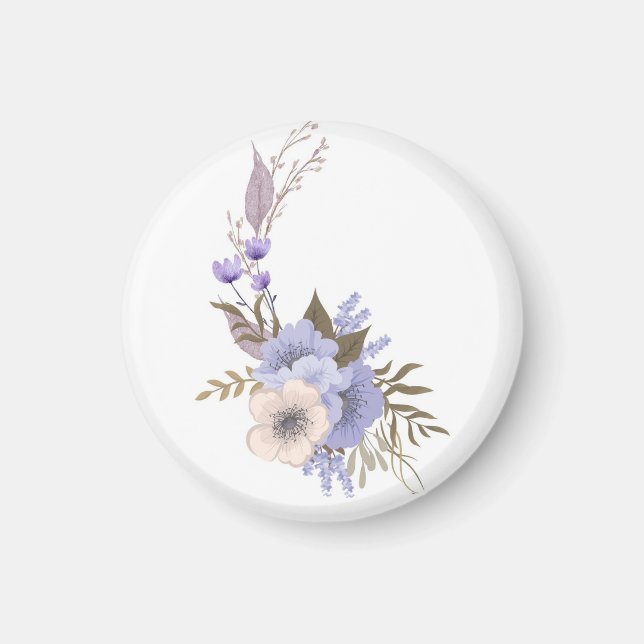 Aimant Style floral de boutique violet  (Devant)