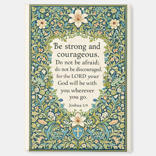 Aimant style floral et écriture de William Morris (Recto)