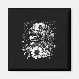 Aimant Style tatouage Adulte Golden Retriever Retro Chien