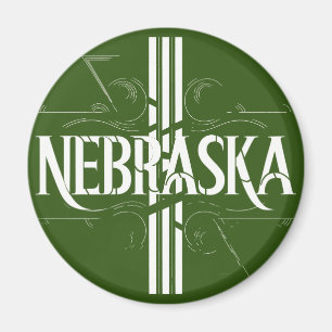 Aimant Style vintage Design de texte Nebraska