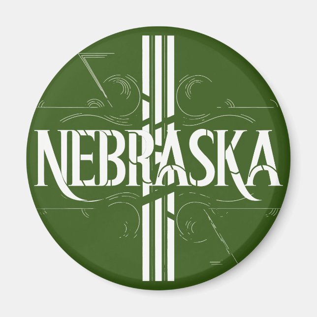 Aimant Style vintage Design de texte Nebraska (Devant)