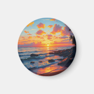 Aimant Style vintage Hawaii Travel Coast Sea Sunset