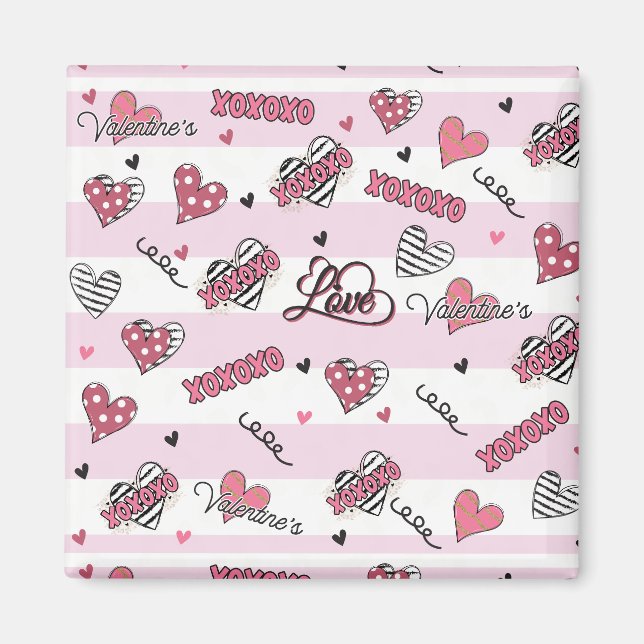 Aimant Style XOXO Valentine's Day (Devant)