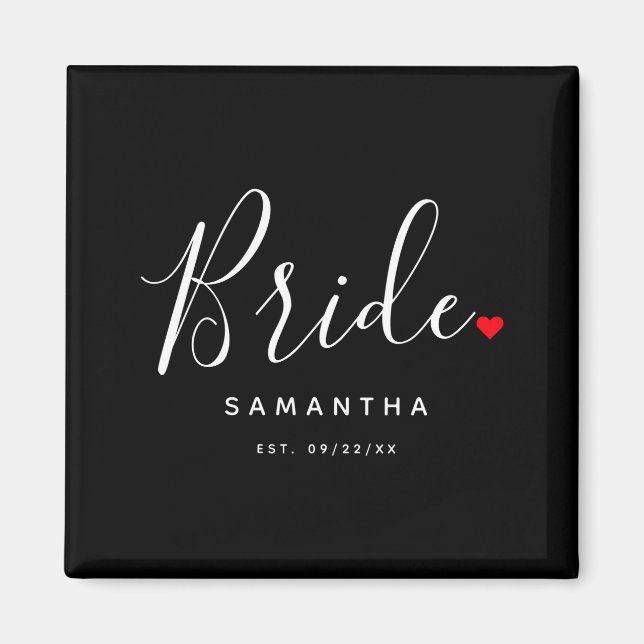 Aimant Stylish Bride Wedding T Shirt  (Devant)