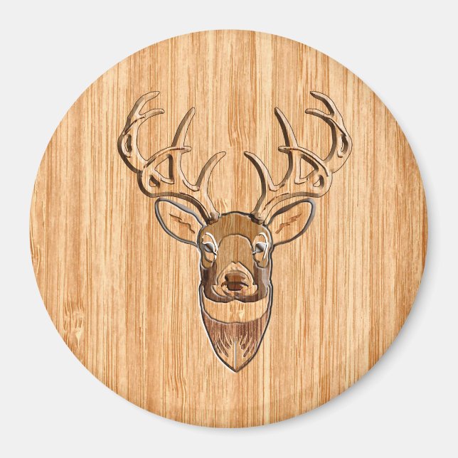 Aimant Stylo Buck Buck Buck Antlers Grain en bois clair (Devant)