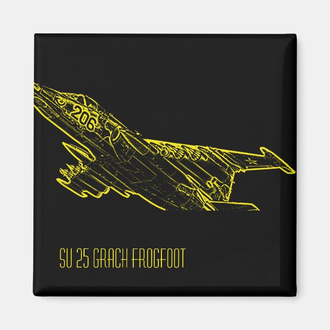 Aimant SU 25 Grach Soviet Frogfoot Plane Croquis (Devant)