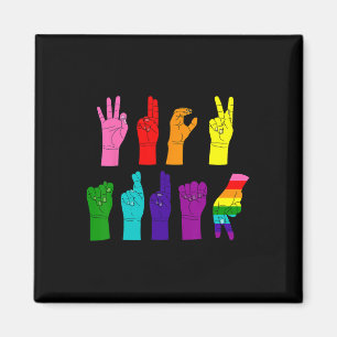 Aimant Subtil Anti-Trump Asl Langue Des Signes Lgbtq+ Rés