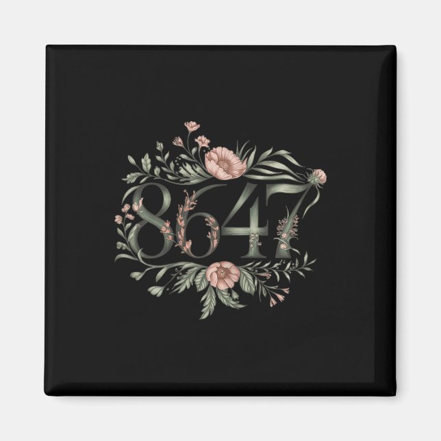 Aimant Subtle Anti Trump 8647 Floral Boho Président (Devant)