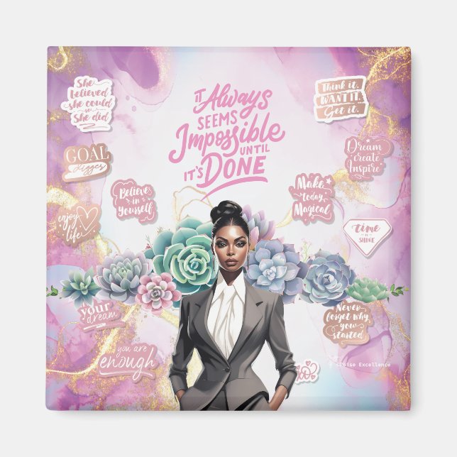 Aimant Succès des entreprises et autonomisation des femme (Devant)