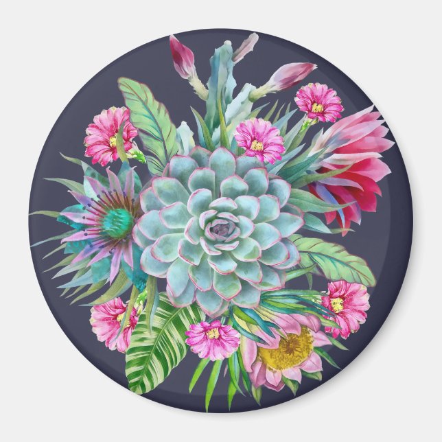 Aimant Succulent jardin tropical (Devant)