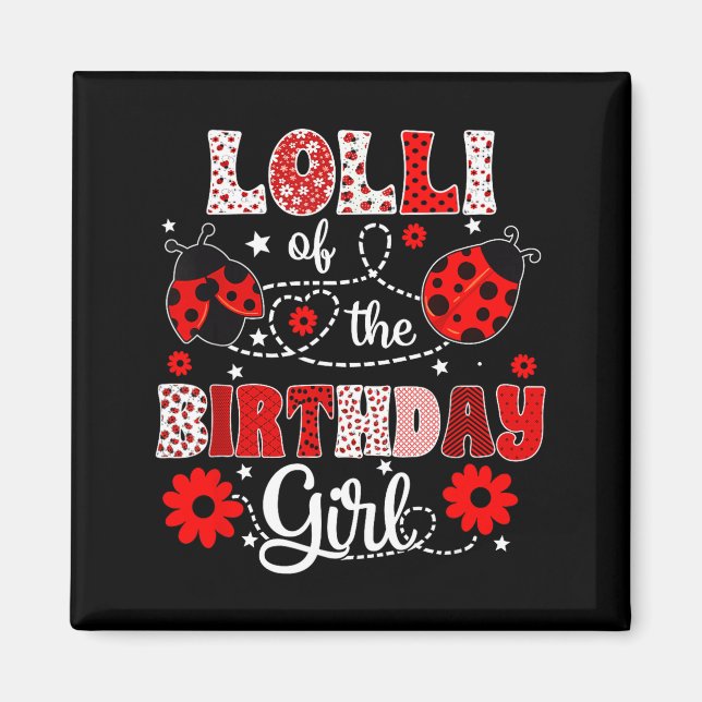 Aimant Sucette de la fille d'anniversaire - coccinelle de (Devant)