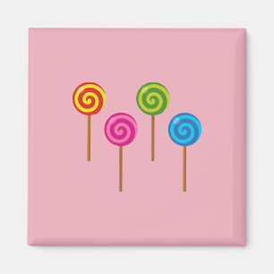 Aimant Sucettes spirales assorties colorées