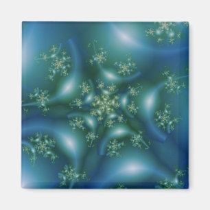 Aimant Sucré   Art fractal bleu et vert