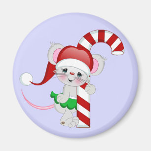 Aimant Sucre de canne de souris de Noël