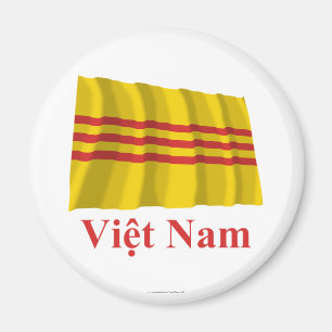 Aimant Sud-Vietnam Drapeau avec nom en Vietnamien