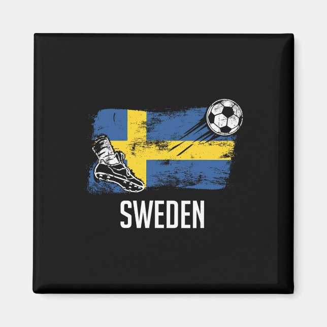 Aimant Suède Maillot Drapeau Équipe de Football Suédoise  (Devant)