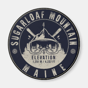 Aimant Sugarloaf Mountain Maine Vintage Skiing Souvenirs