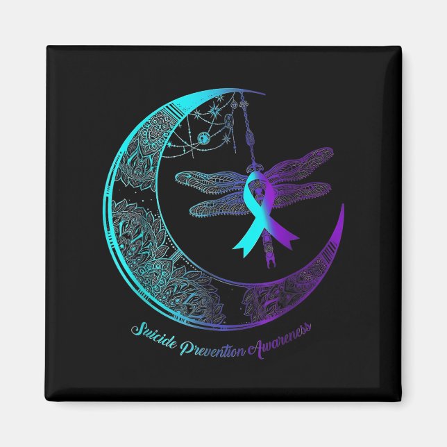 Aimant Suicide Awareness Shirt Dragonfly Moon Suicide Pre (Devant)