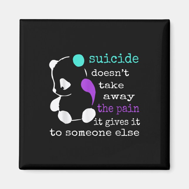 Aimant Suicide Douleur Semicolon Cadeau Prévention du sui (Devant)