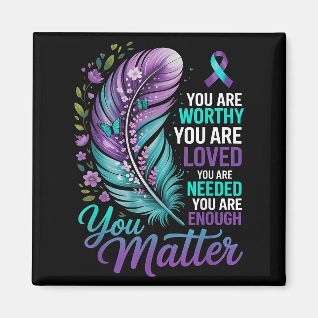 Aimant Suicide Prevention You Mental Health Awareness Wom (Devant)