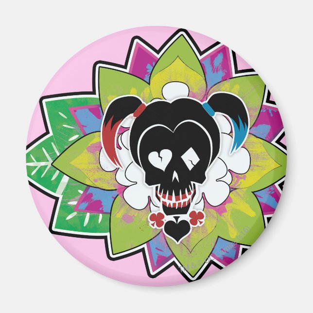 Aimant Suicide Squad | Harley Quinn Skull Tattoo Art (Devant)