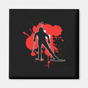 Aimant Suisse Drapeau Biathlonist - Biathlon Suisse