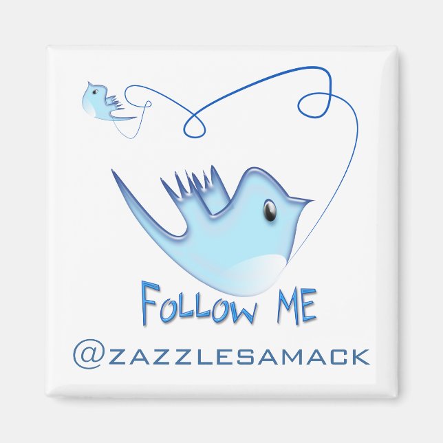 Aimant Suivez-MOI Twitter Cadeaux et torchons T-shirts (Devant)