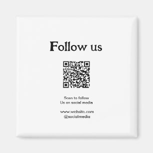 Aimant Suivez-nous sur les réseaux sociaux, scannez le co