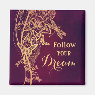 Aimant Suivez votre rêve Elegant Papillon sur Bourgogne