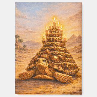 Aimant Sulcata Tortoise queen pyramid birthday cake