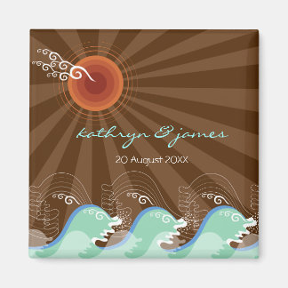 Aimant Summer Beach Sunset Cool Blue Waves Enregistrer La