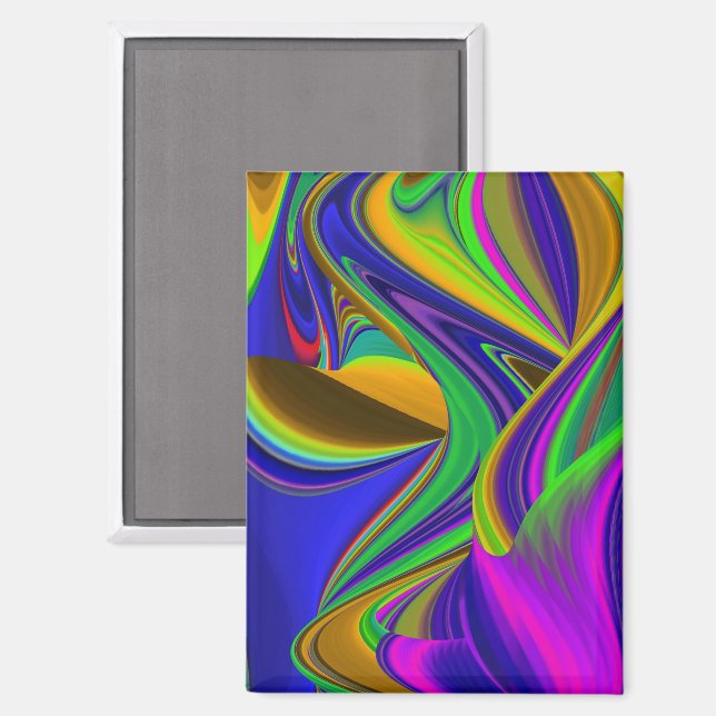 Aimant Summerrainbow, Rainbowart 3D Abstrait (Recto/Verso)