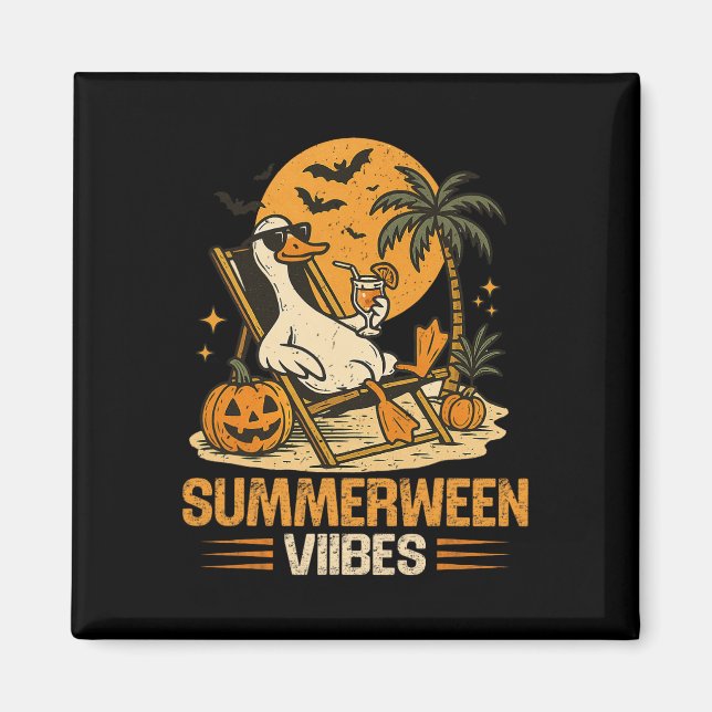 Aimant Summerween Goose Éffrayant Halloween Citrouille Be (Devant)
