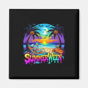 Aimant Summerween Skeleton Ghost Beach Drôle Éffrayant Ha